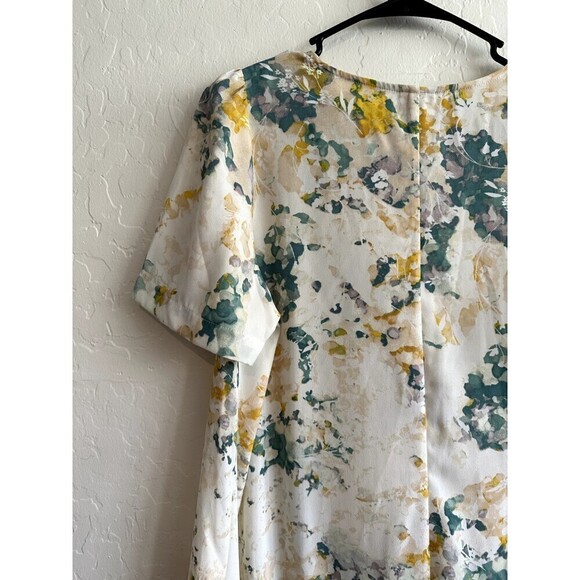 A New Day Short Sleeve Tie-Dye V-Neck Flare Dress Womens Size S White - Picture 15 of 16